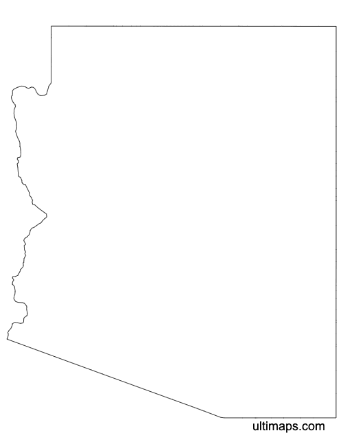 Preview of Outline Map of Arizona Counties (A4)