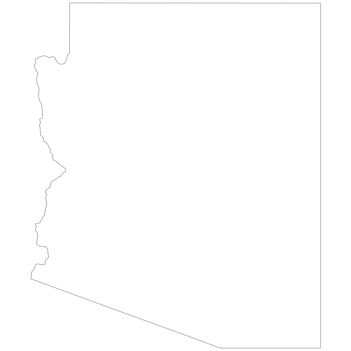 Outline Map of Arizona Counties