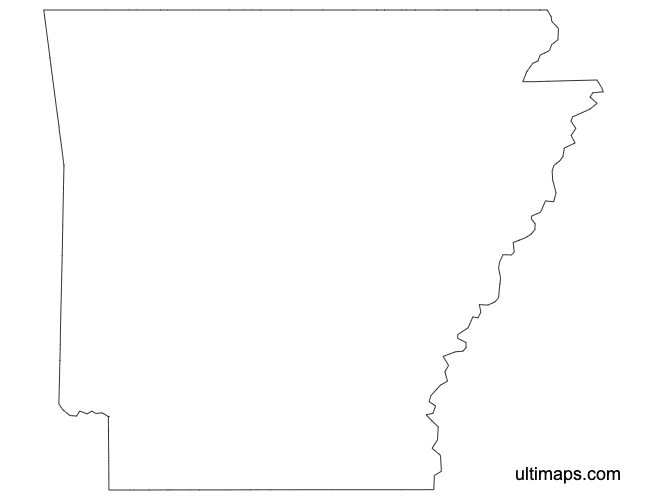 Preview of Outline Map of Arkansas Counties (A4)
