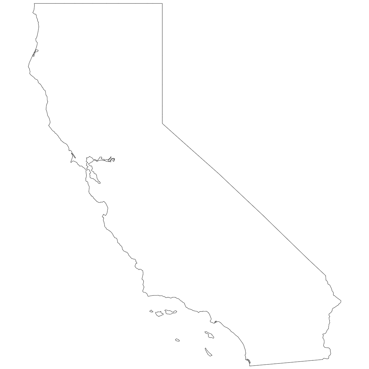 Outline map of California