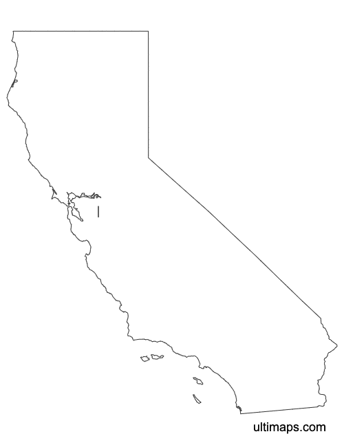 Preview of Outline Map of California Counties (Letter)