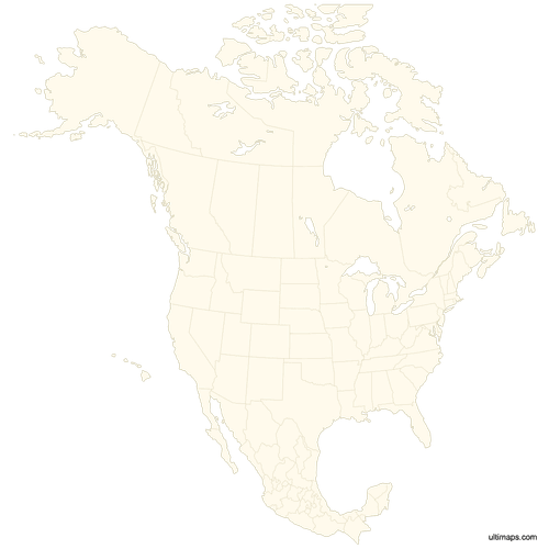 Preview of Blank Map of Canada, USA and Mexico