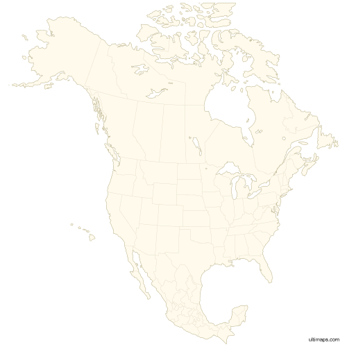 Preview of Vector Map of Canada, USA and Mexico