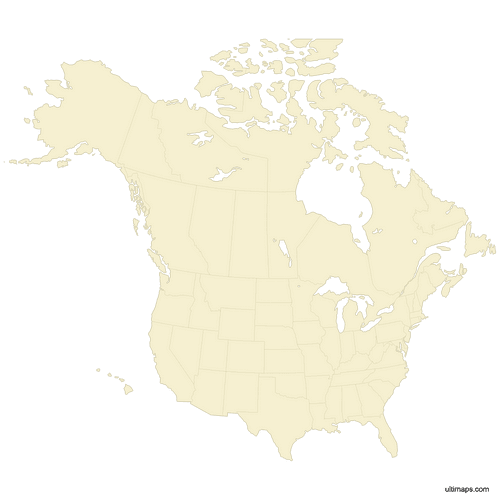 Preview of Blank United States and Canada Map