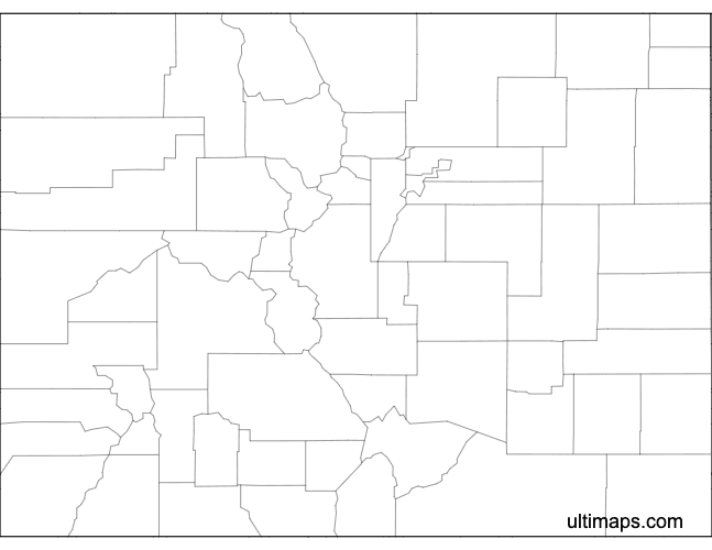 Preview of Blank Map of Colorado Counties (Letter)