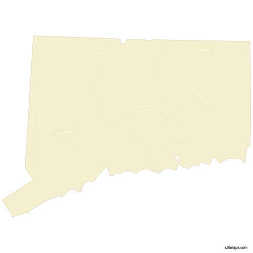 Preview of Blank Map of Connecticut Counties