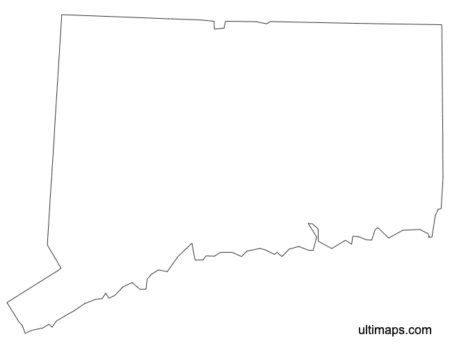 Preview of Outline Map of Connecticut Counties (Letter)