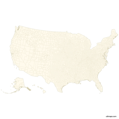 Preview of Blank Map of the United States Counties