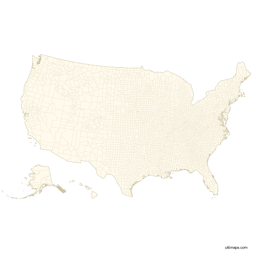 Preview of Vector Map of the United States Counties