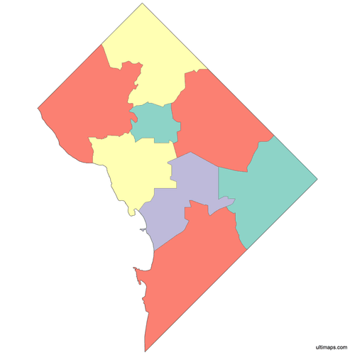Preview of Colored Map of DC Wards