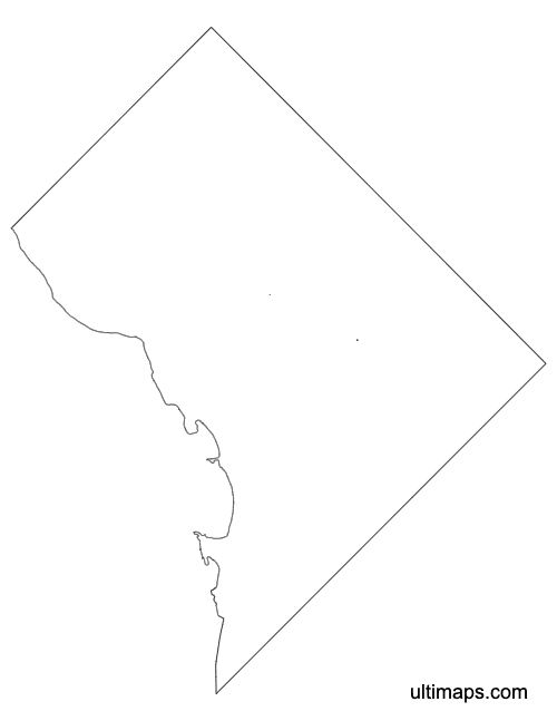 Preview of Outline Map of DC Wards (A4)