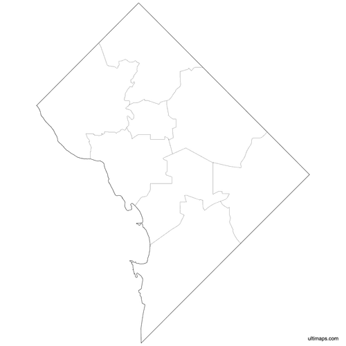 Preview of Outlined Map of DC Wards