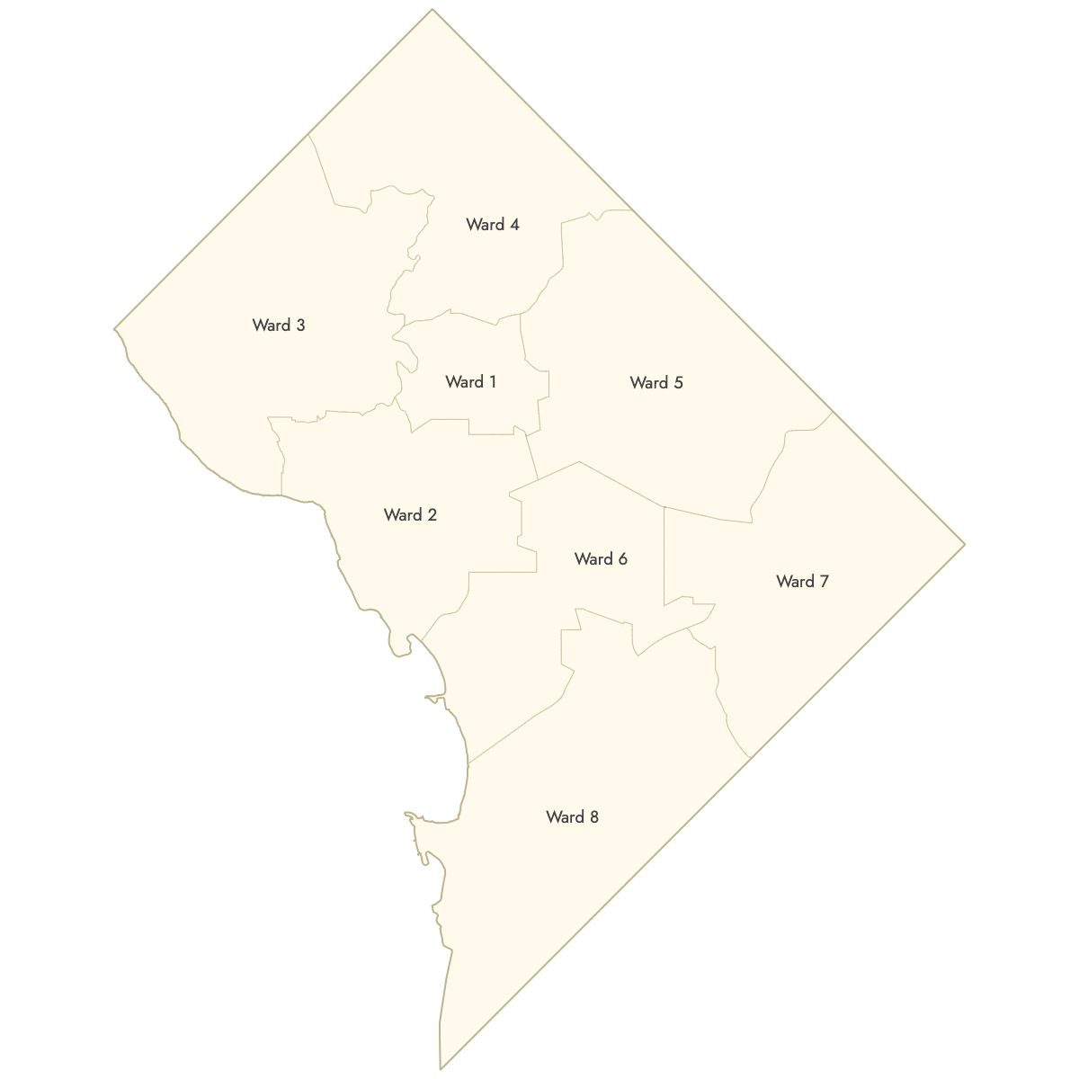 Unstyled Map of DC Wards