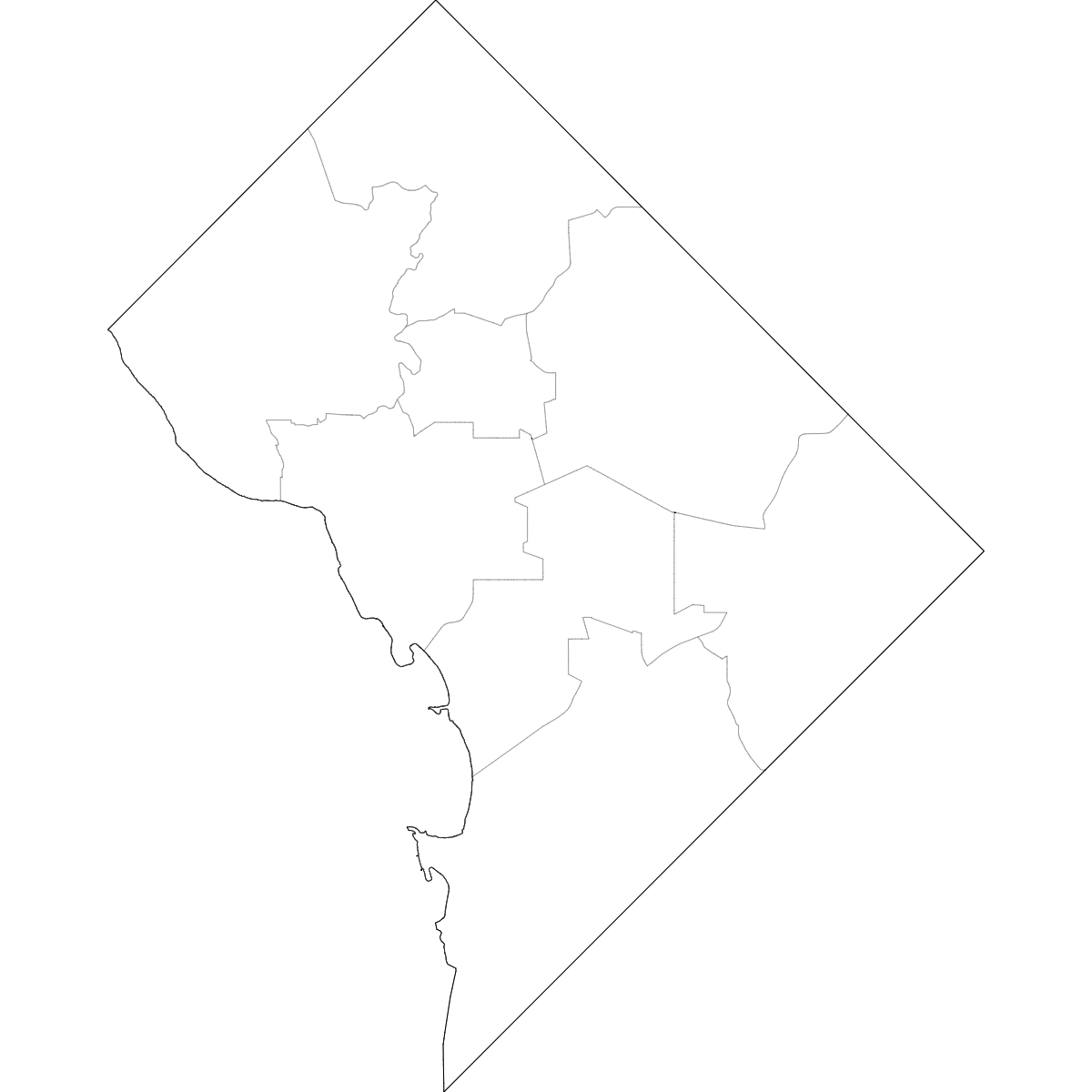Wireframe Map of DC Wards