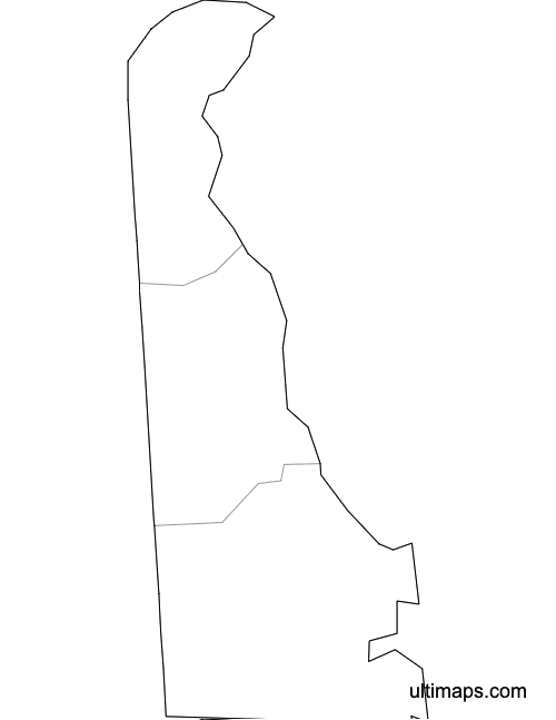 Preview of Blank Map of Delaware Counties (Letter)