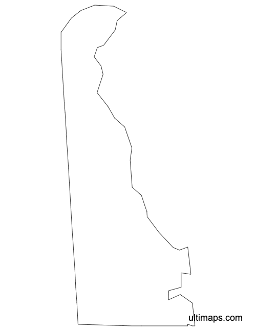 Preview of Outline Map of Delaware Counties (A4)