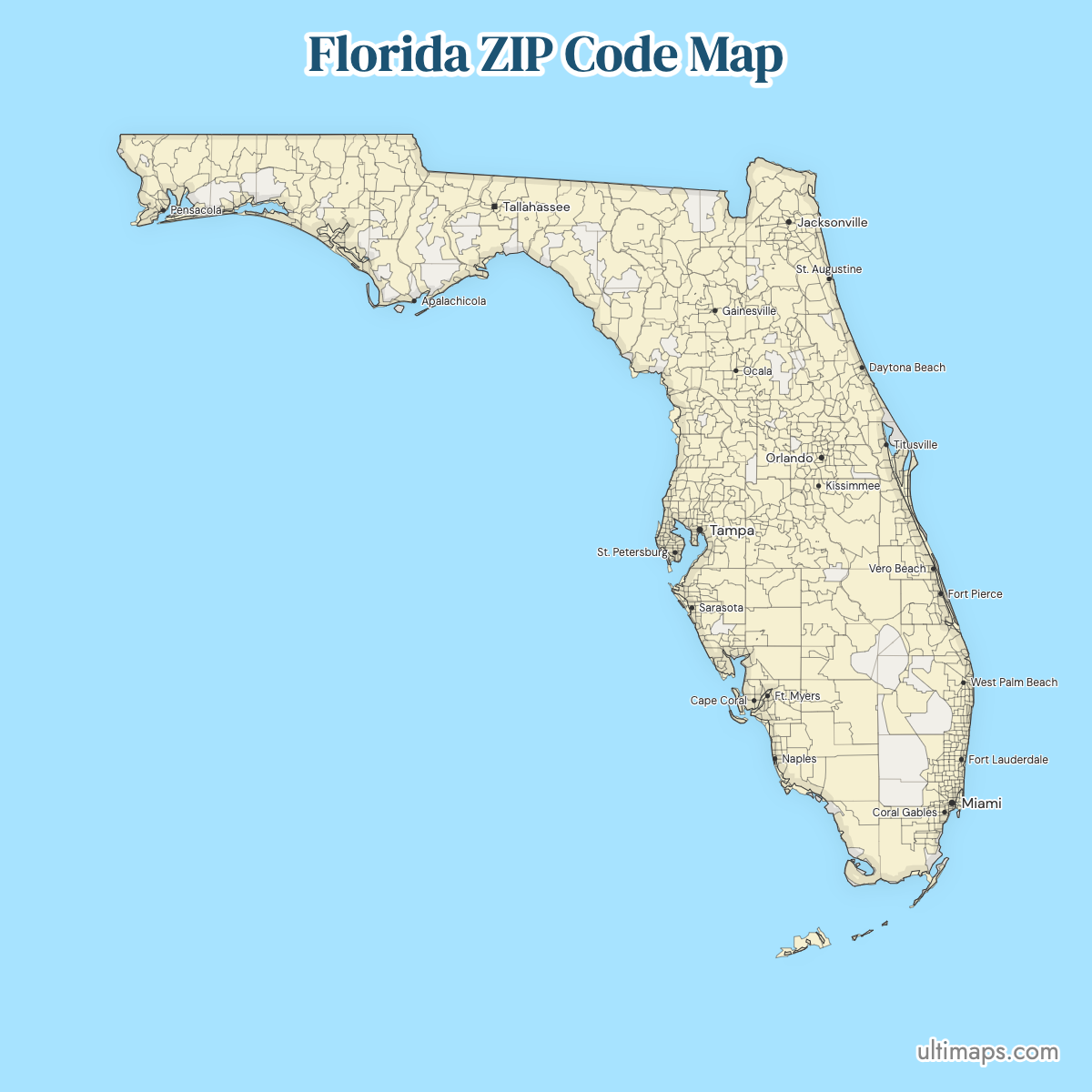 Florida ZIP Code Map