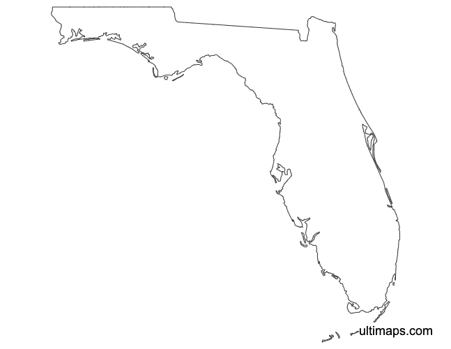 Preview of Outline Map of Florida Counties (A4)