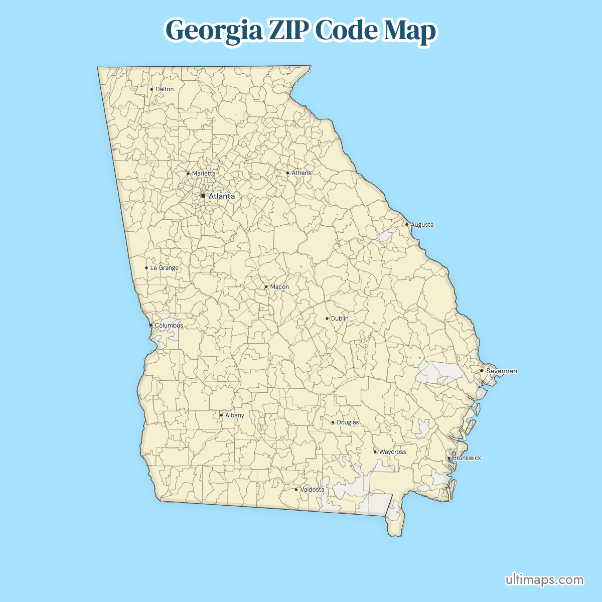 Georgia ZIP Code Map