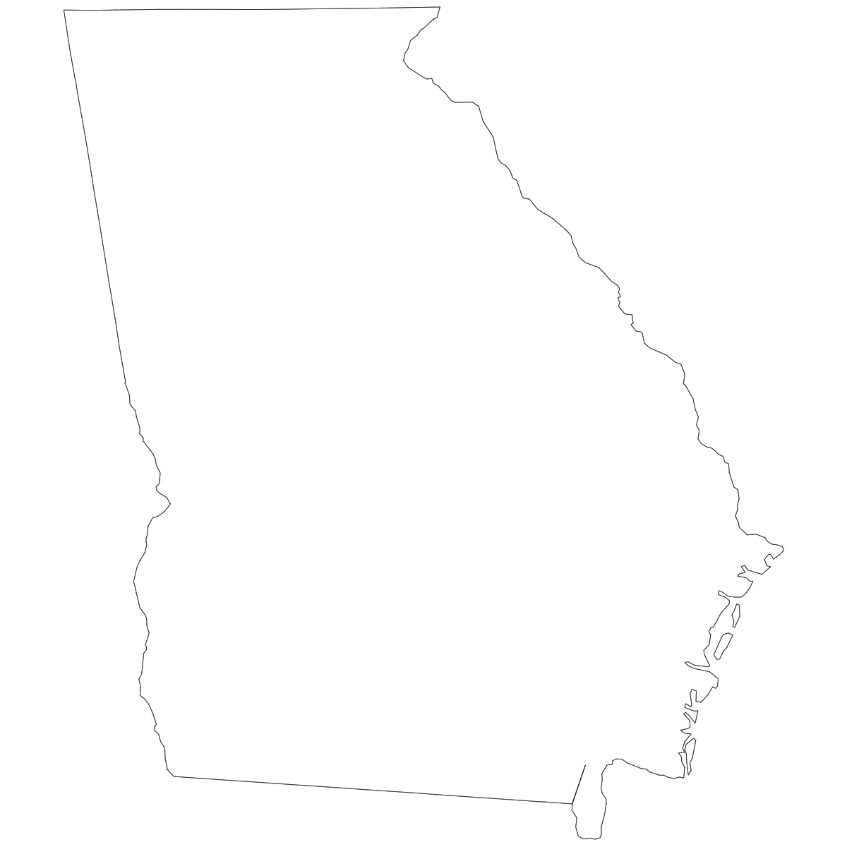 Outline map of Georgia