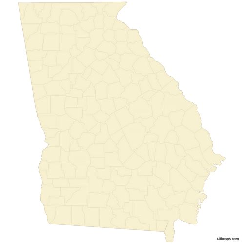 Preview of Vector Map of Georgia Counties
