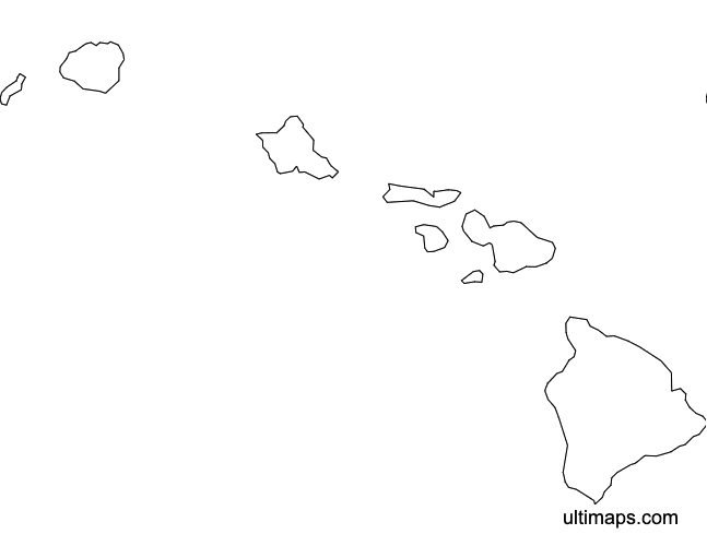 Preview of Blank Map of Hawaii Counties (A4)