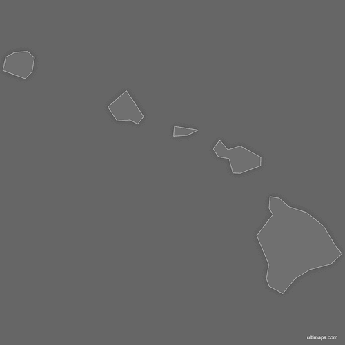 Preview of Blank Map of Hawaii Counties (Dark)