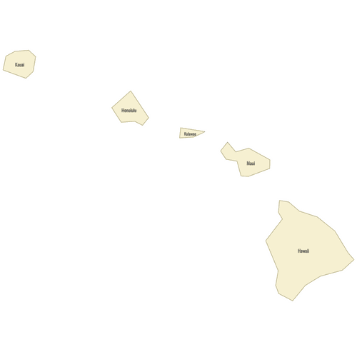 Preview of Labeled Map of Hawaii Counties