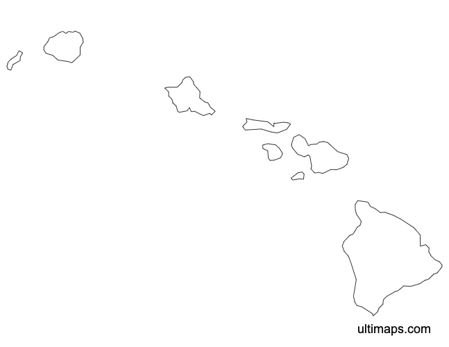 Preview of Outline Map of Hawaii Counties (A4)