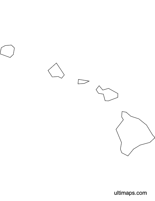 Preview of Outlined Map of Hawaii Counties (Letter)