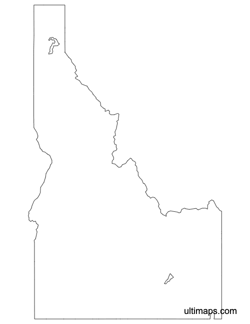 Preview of Outline Map of Idaho Counties (Letter)