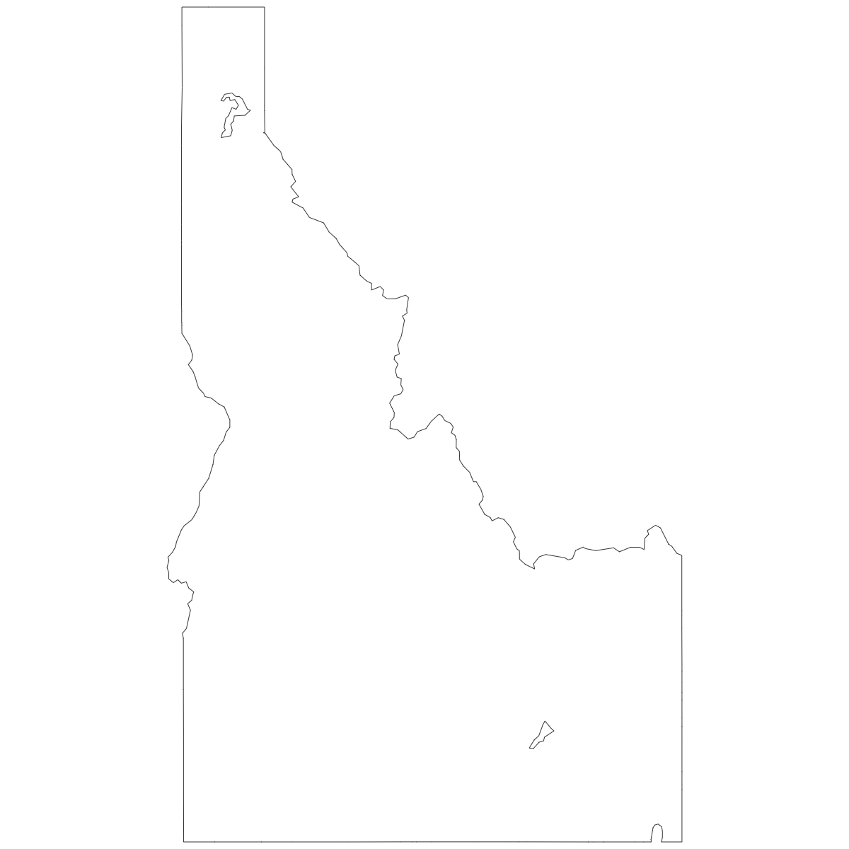 Outline Map of Idaho Counties