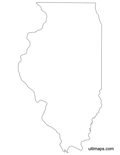 Preview of Outline Map of Illinois Counties (Letter)
