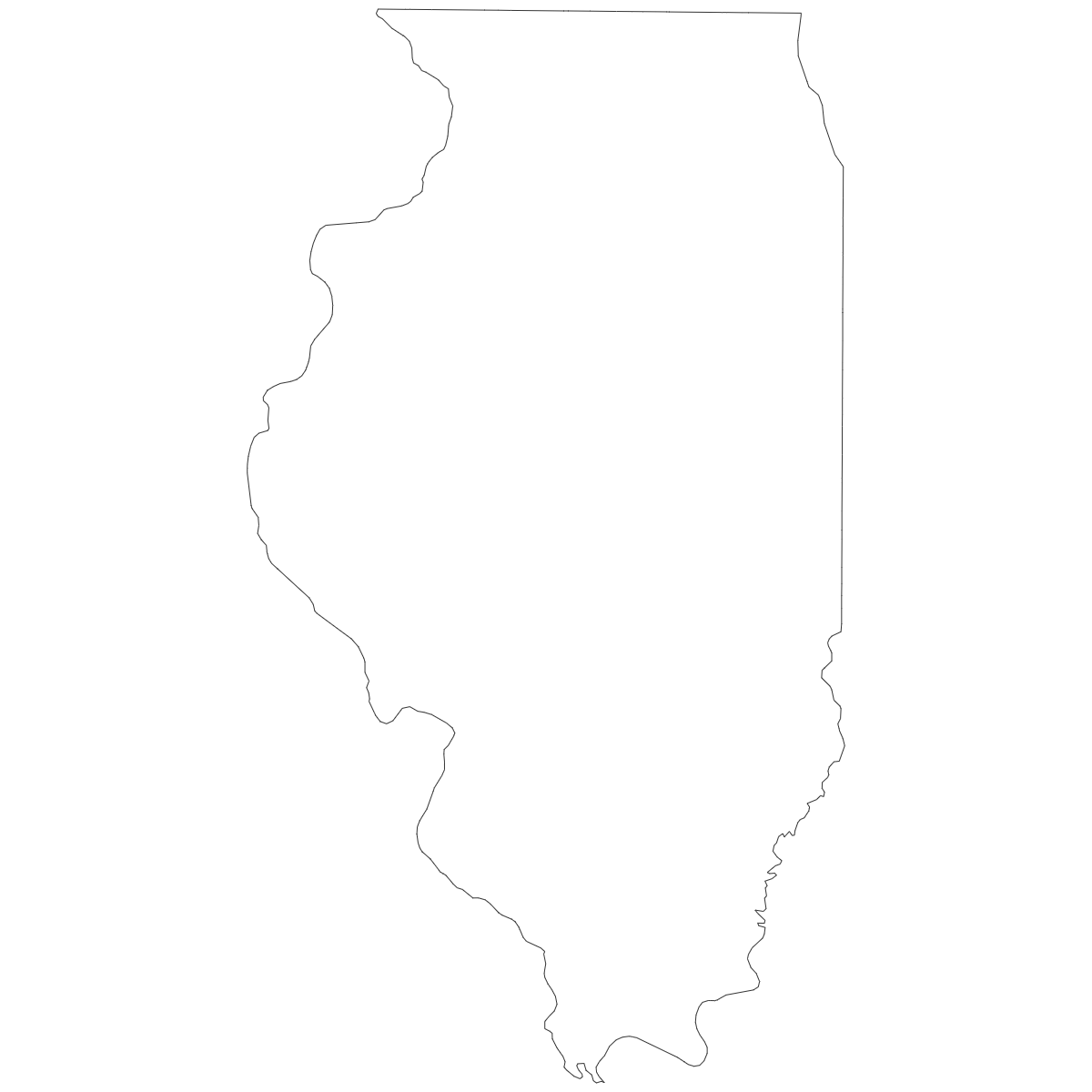 Outline Map of Illinois Counties