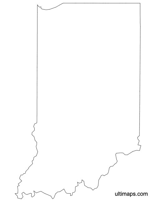 Preview of Outline Map of Indiana Counties (Letter)