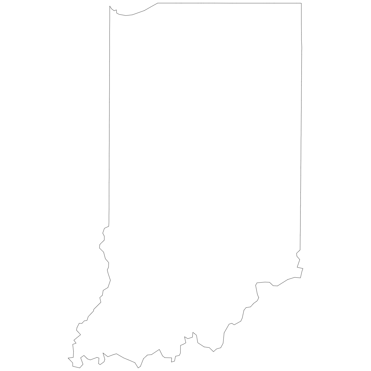 Outline Map of Indiana Counties