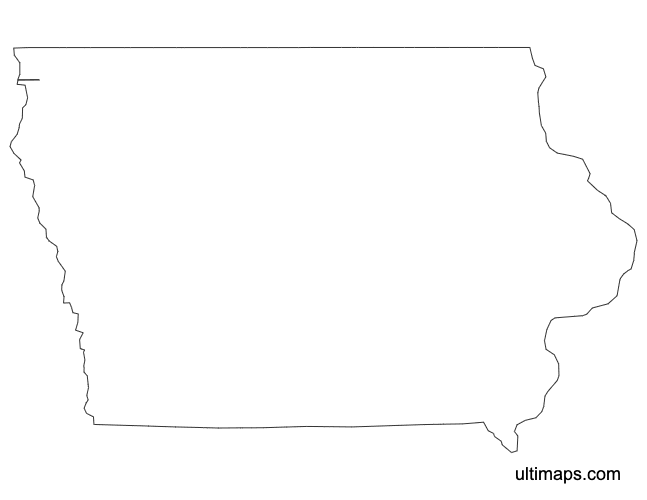 Preview of Outline Map of Iowa Counties (A4)