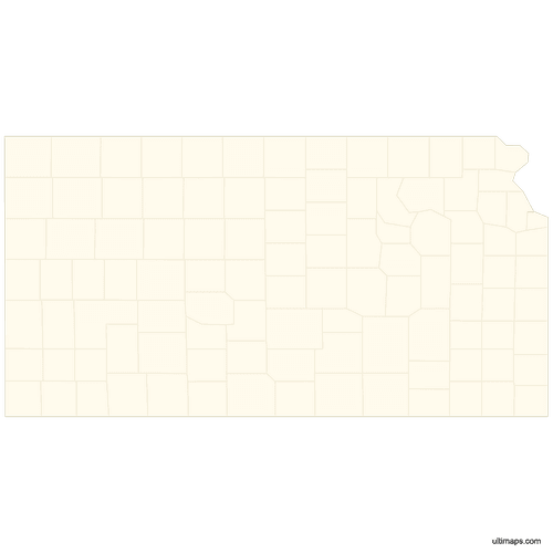 Preview of Blank Map of Kansas Counties