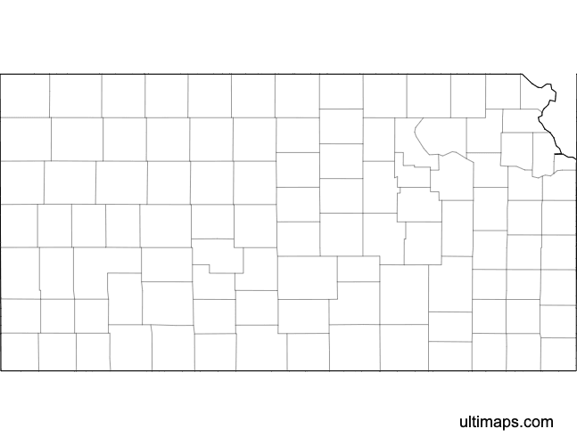 Preview of Blank Map of Kansas Counties (Letter)
