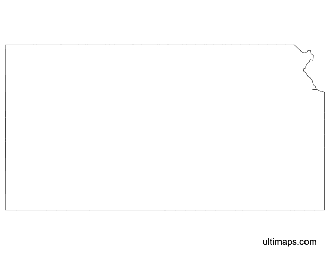 Preview of Outline Map of Kansas Counties (A4)