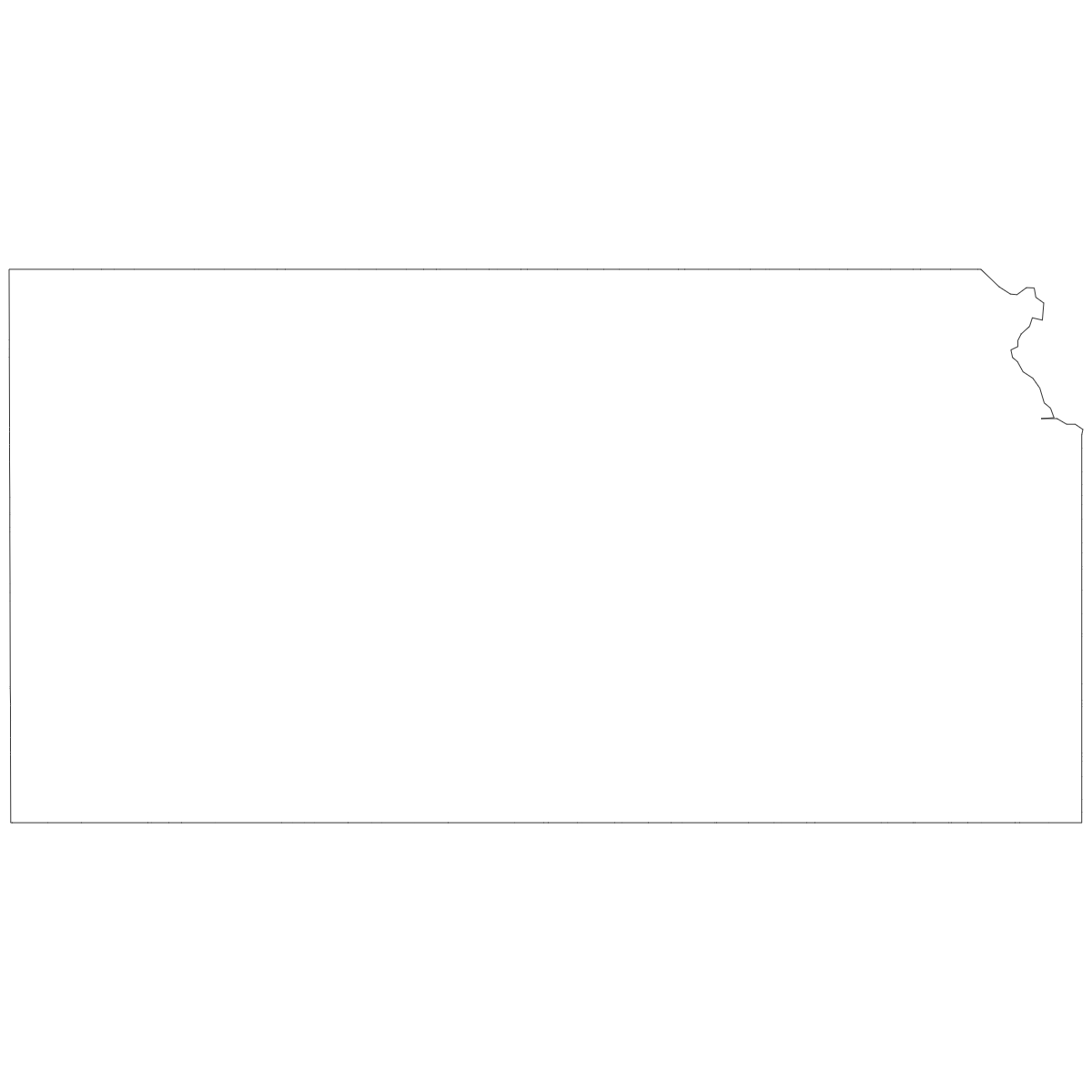 Outline Map of Kansas Counties