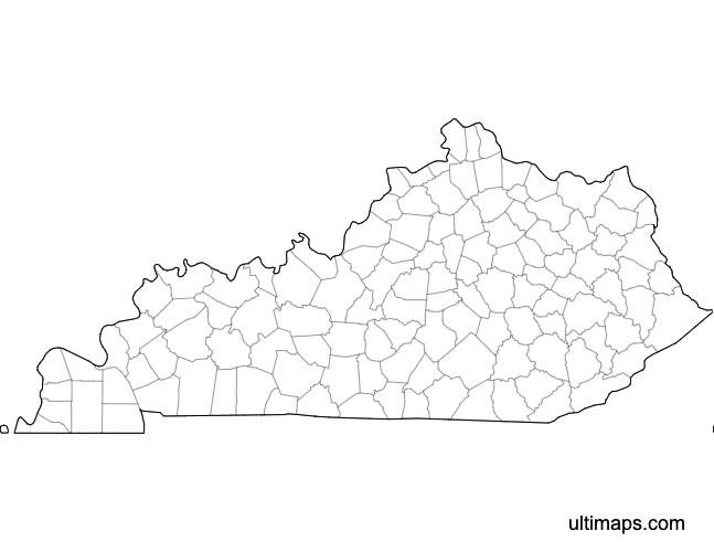 Preview of Blank Map of Kentucky Counties (A4)