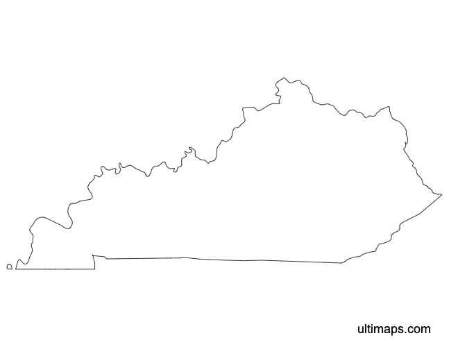 Preview of Outline Map of Kentucky Counties (A4)