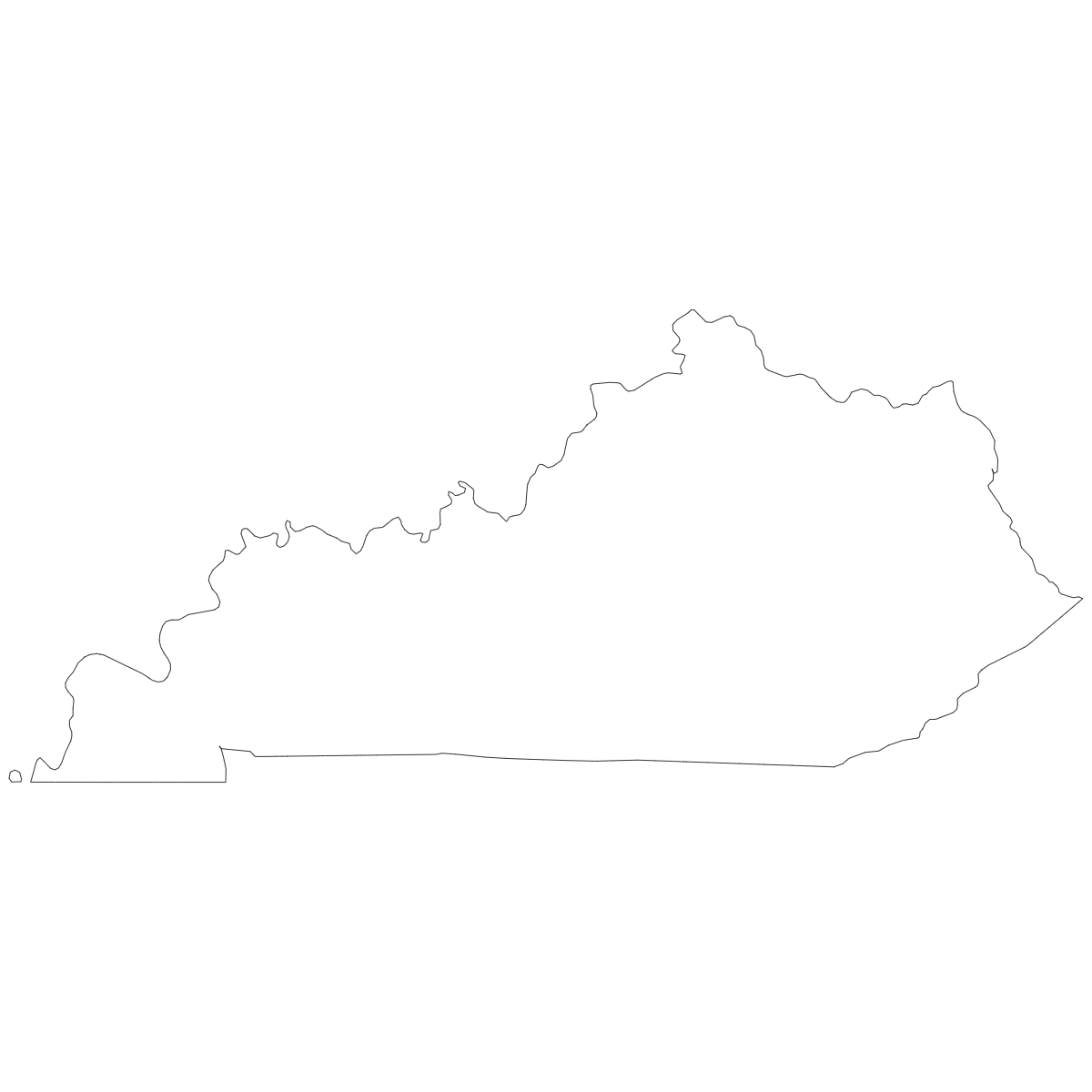 Outline Map of Kentucky Counties