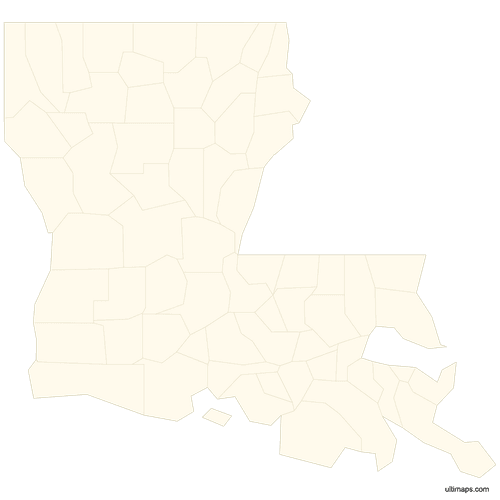 Preview of Blank Map of Louisiana Counties