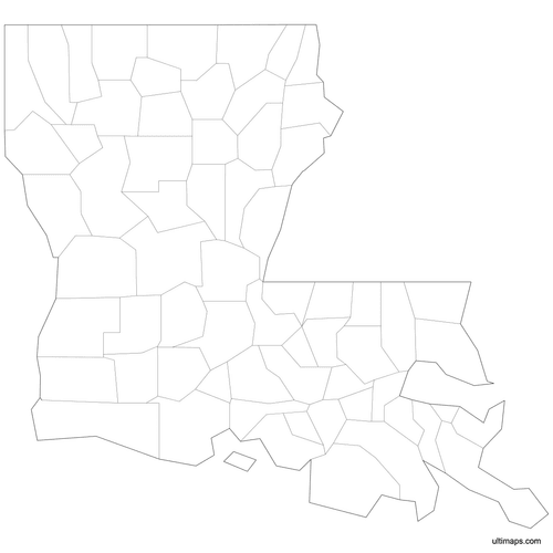 Preview of Labeled Map of Louisiana Counties