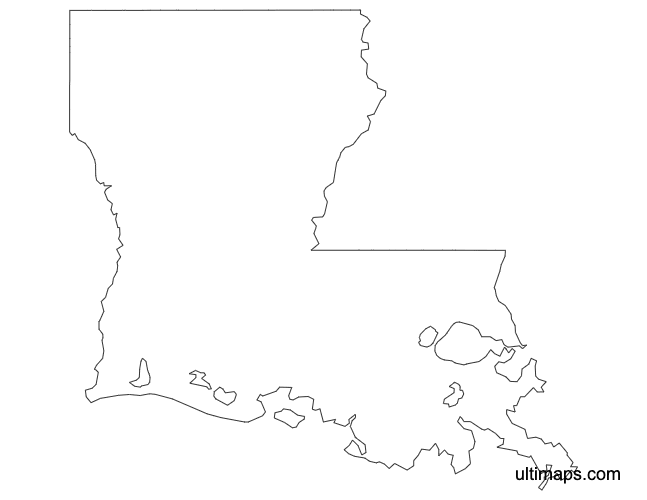 Preview of Outline Map of Louisiana Parishes (Letter)