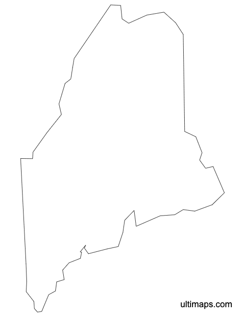 Preview of Outline Map of Maine Counties (A4)