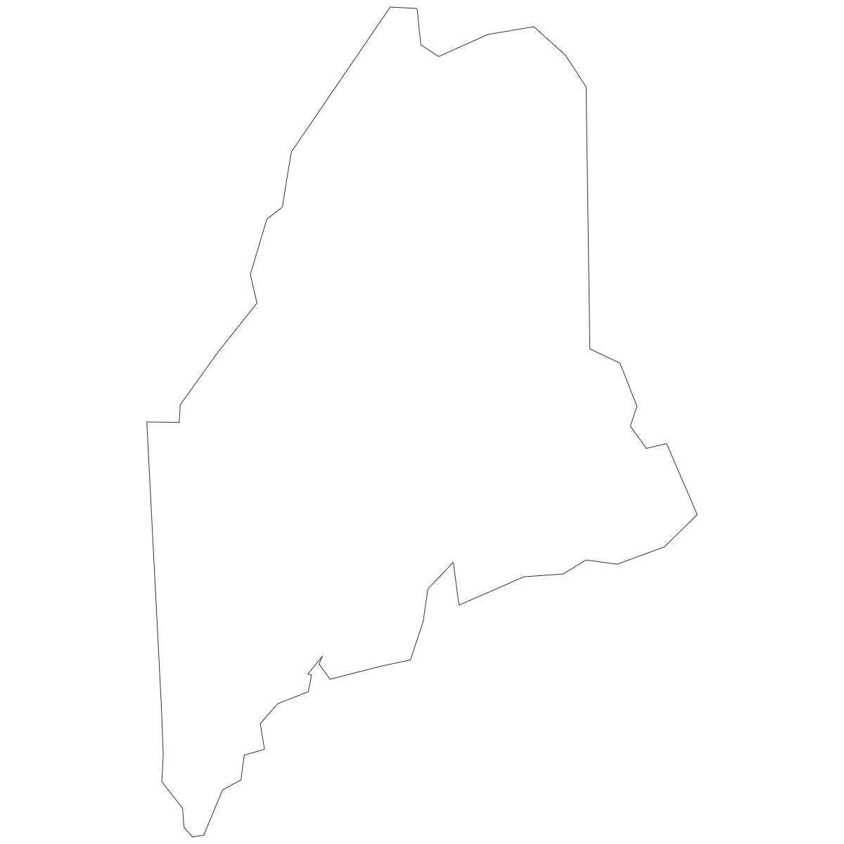 Outline Map of Maine Counties