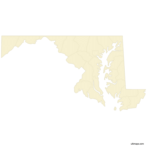 Preview of Blank Map of Maryland Counties